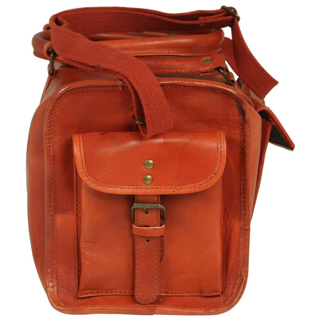 vidaXL Sporttas echt leer tan