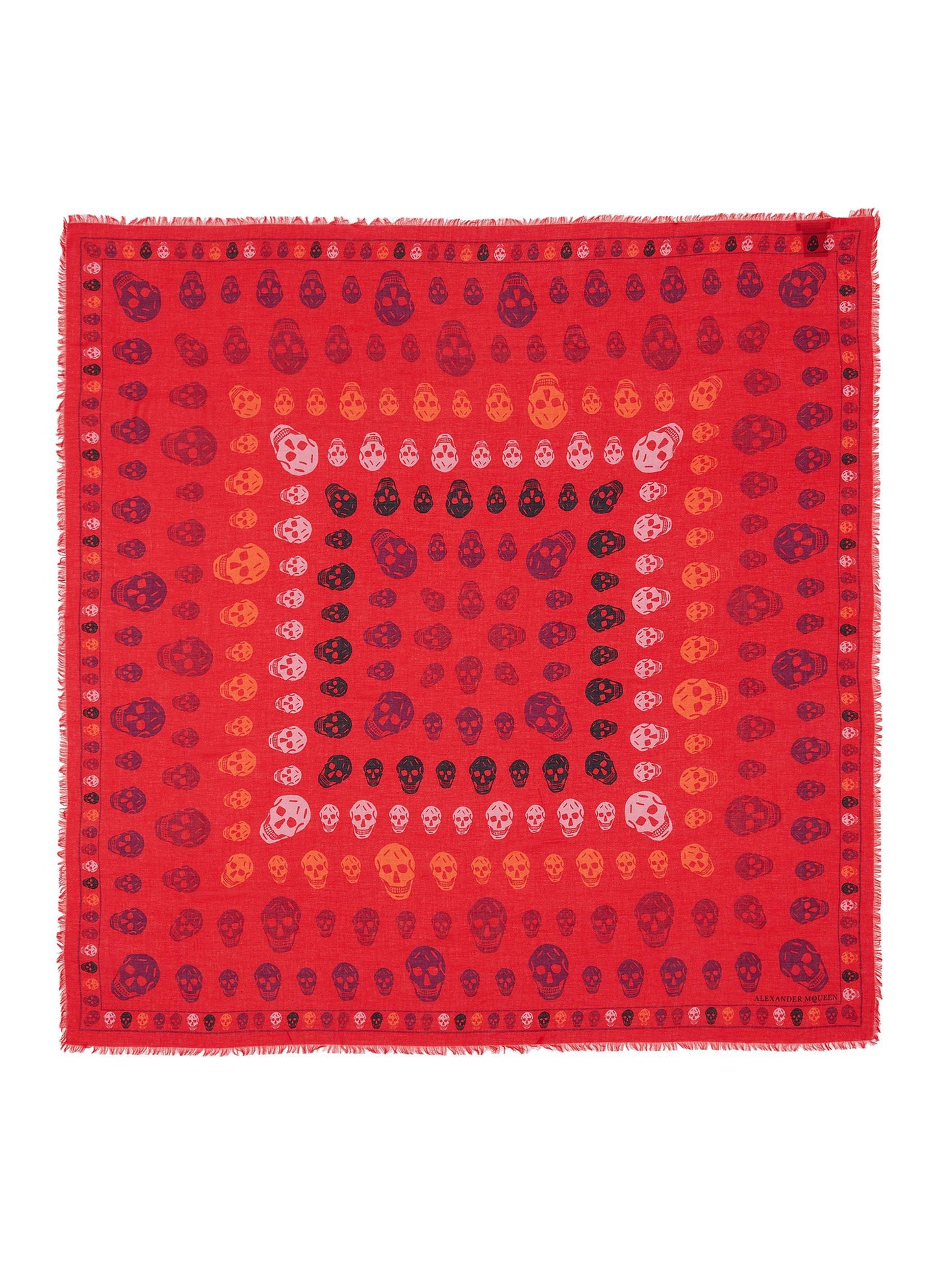 Multiskull Box modal-wool scarf - Alexander McQueen - Red