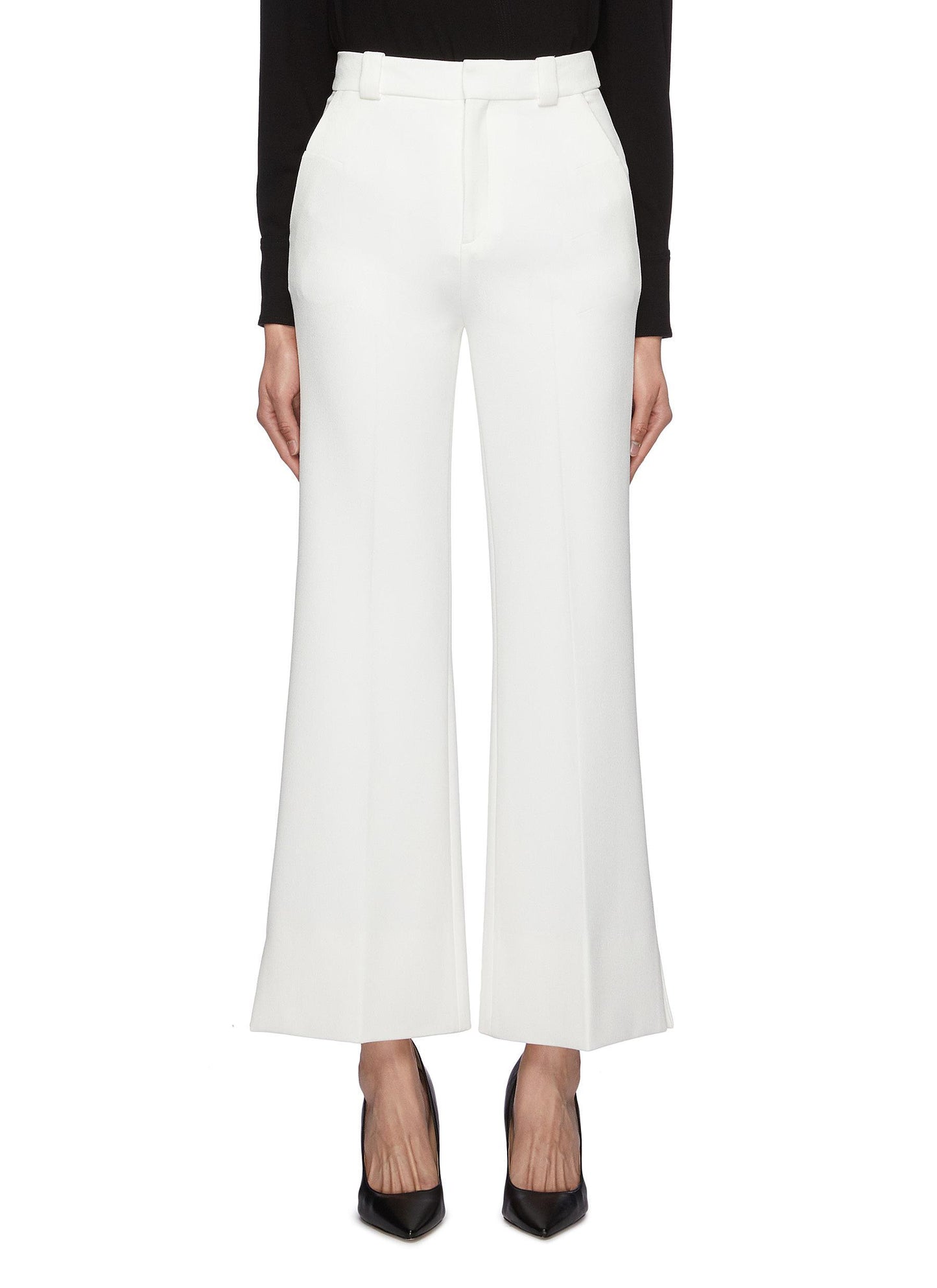 'Dilman' split cuff crepe cropped suiting pants - Roland Mouret - White