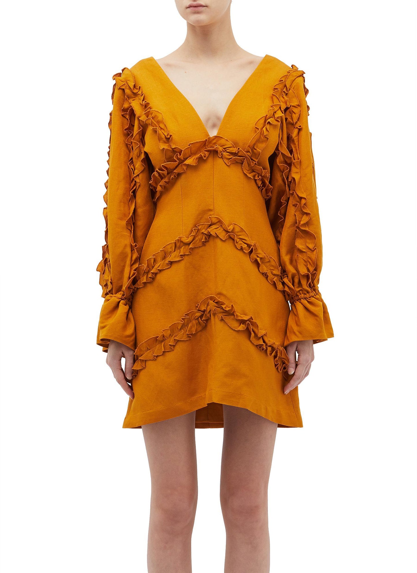 'Thousand Times' ruffle trim dress - C/MEO COLLECTIVE - Yellow