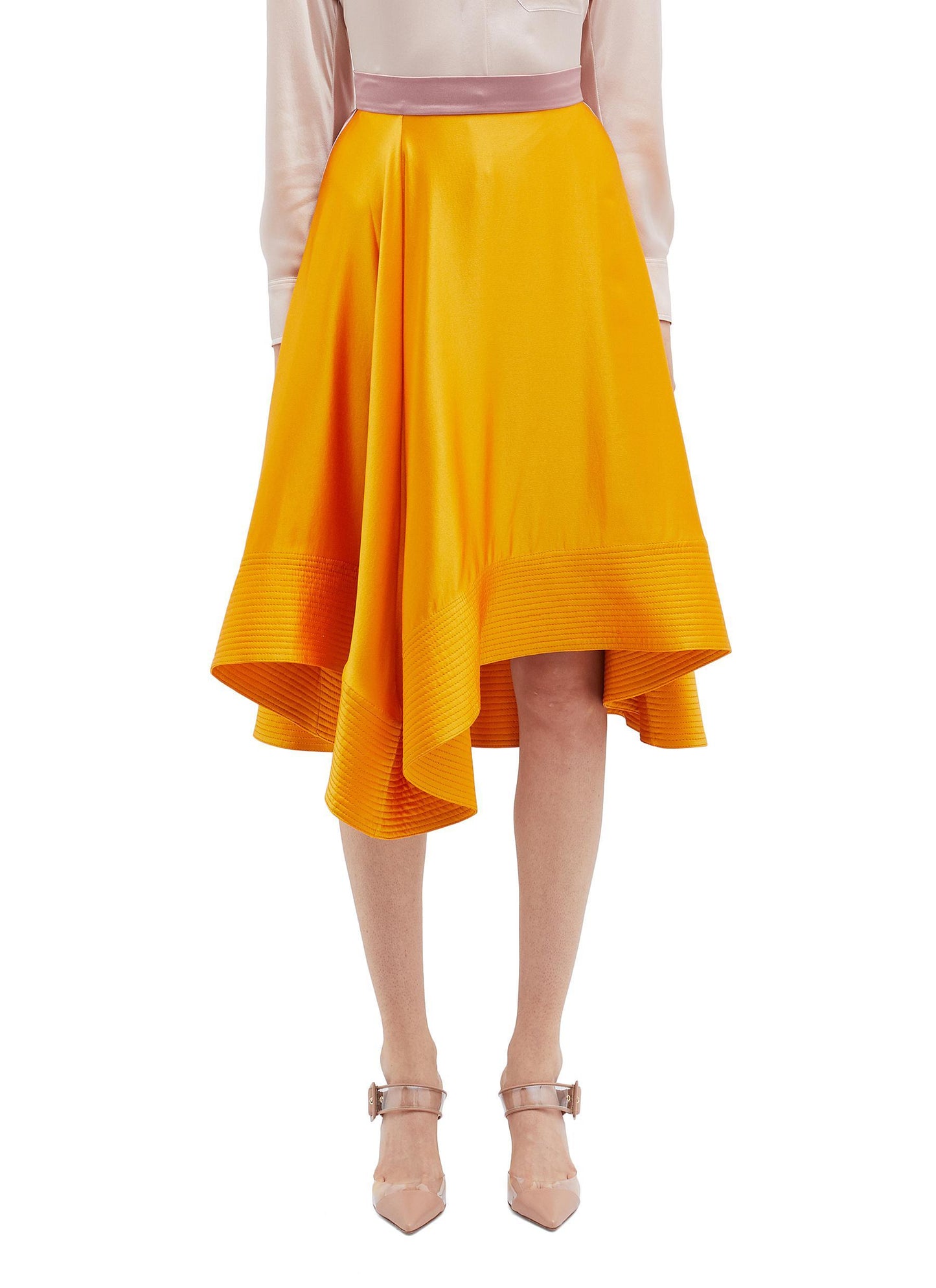 'Coleta' drape colourblock silk satin skirt - Roksanda - Multi-colour