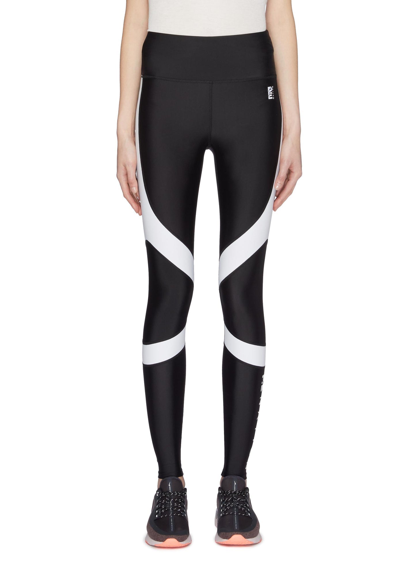 'Sweep' contrast stripe performance leggings - P.E Nation - Multi-colour