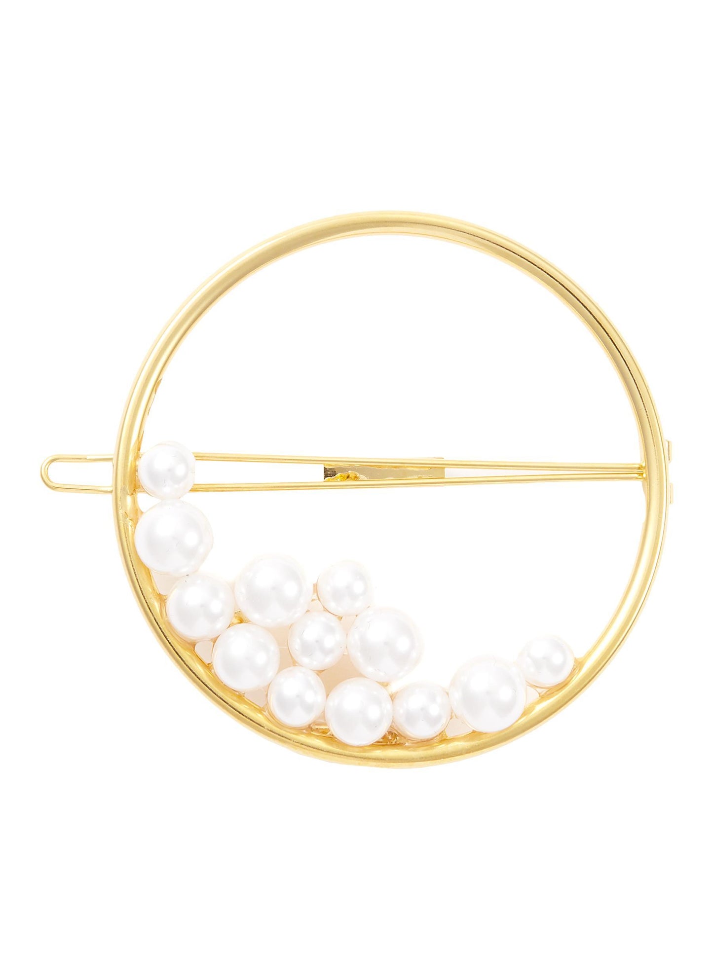 'Ocean' Swarovski pearl ring hair barrette - LELET NY - Metallic