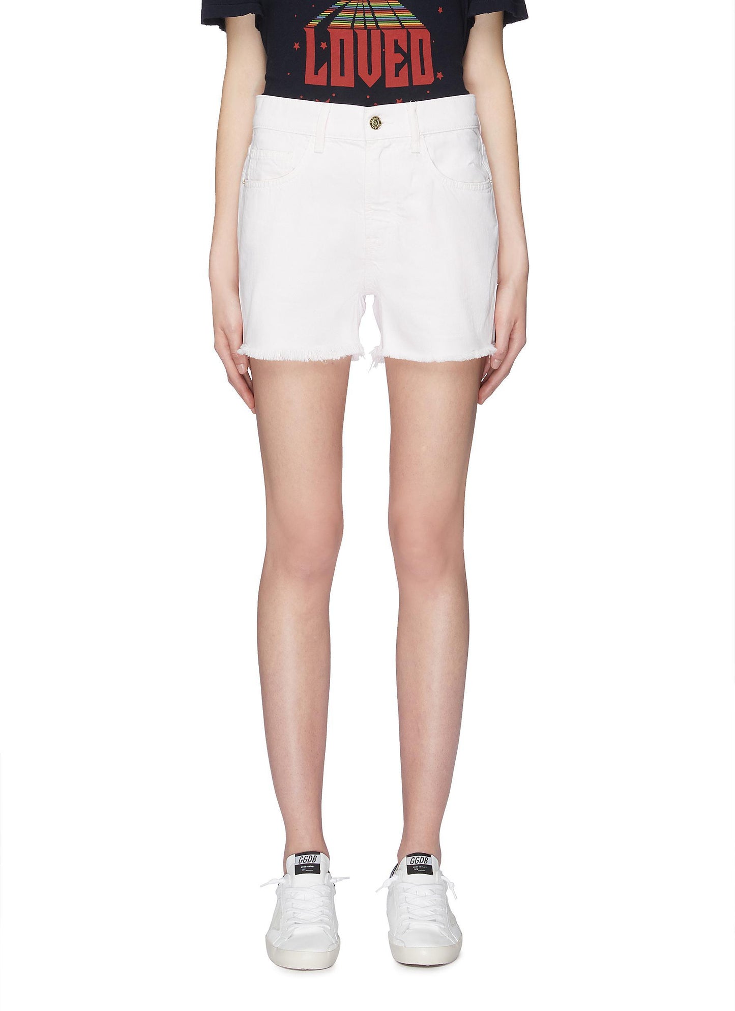 'The Aficionado' frayed cuff denim shorts - Current/Elliott - Pink