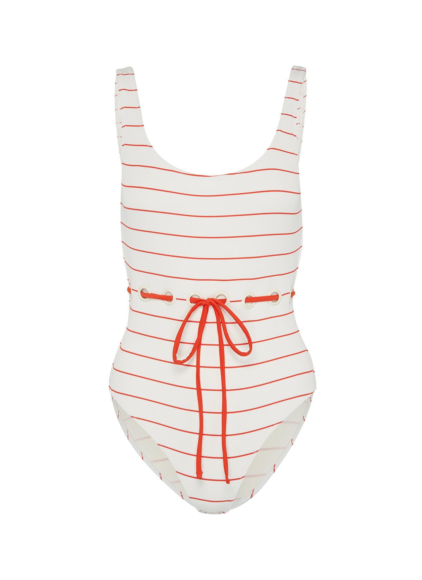'The Anne-Marie' tie waist stripe one-piece swimsuit - Solid & Striped - Multi-colour