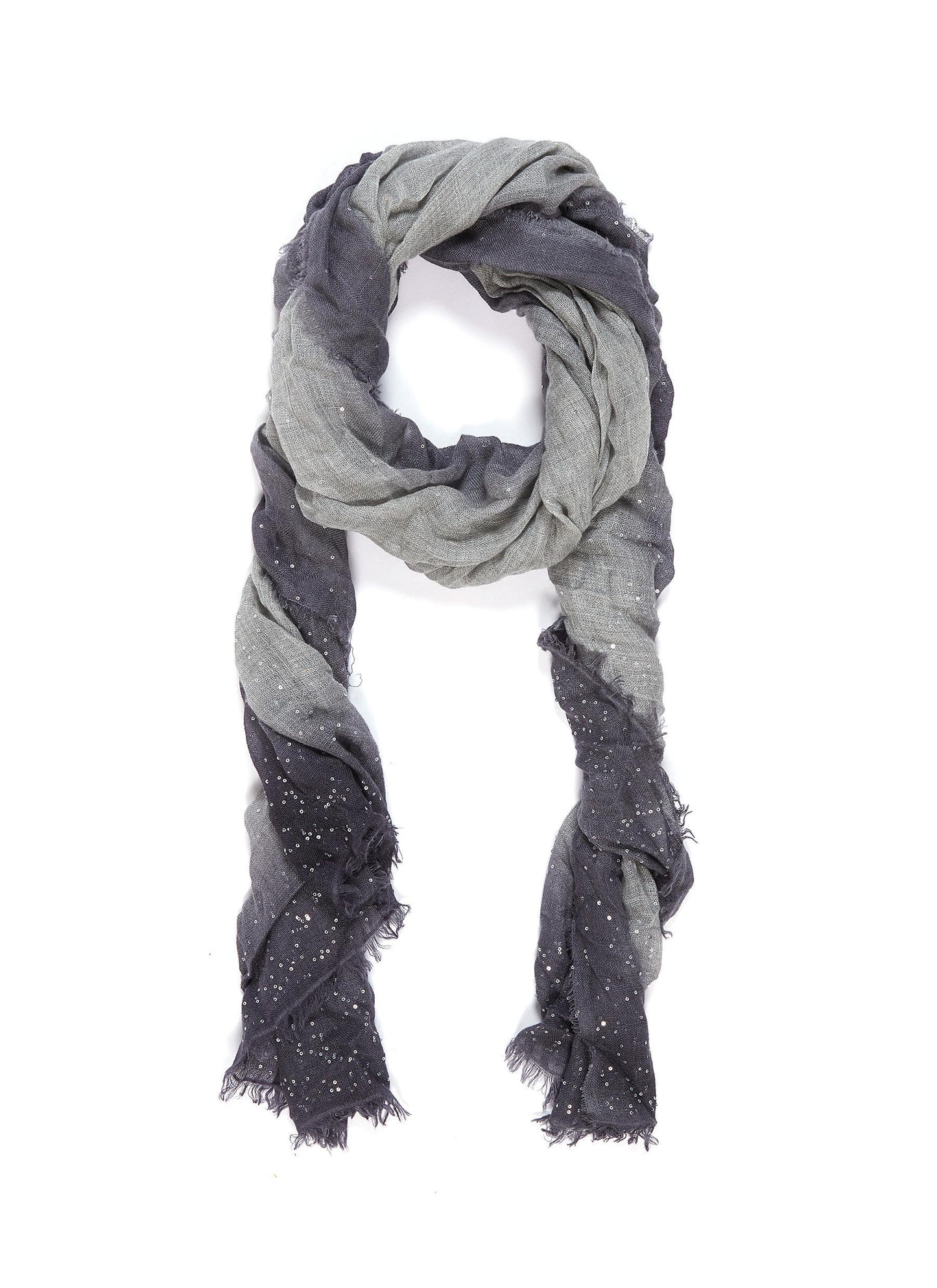 'Valeria' ombré border gauze scarf - Faliero Sarti - Grey