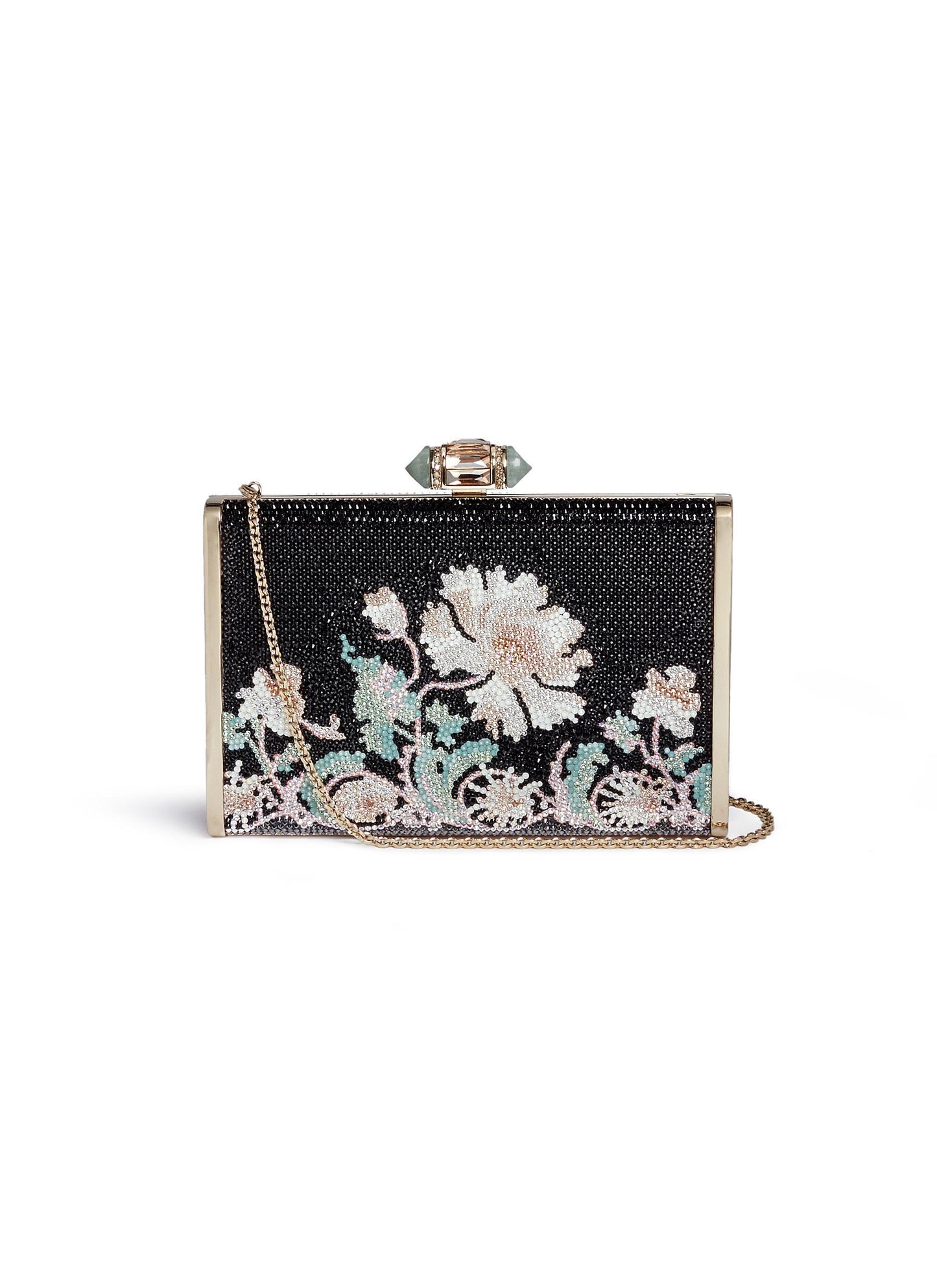 'Tall Slender Rectangle' floral crystal pavé minaudière - Judith Leiber - Multi-colour,Metallic