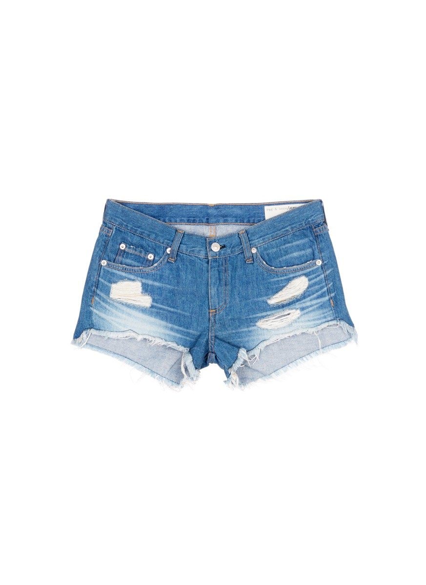 'Cut Off' distressed denim shorts - rag & bone/JEAN - Blue