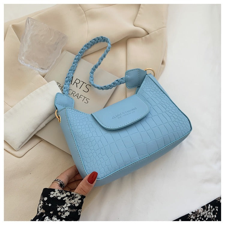 Fashion Crocodile Pattern Women's Bag New Popular PU Leather Shoulder Bag Luxury Designer Texture Buckle Handbags for Women 2021