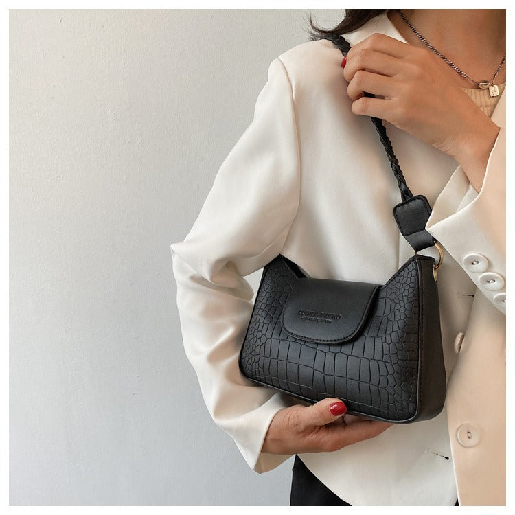 Fashion Crocodile Pattern Women's Bag New Popular PU Leather Shoulder Bag Luxury Designer Texture Buckle Handbags for Women 2021
