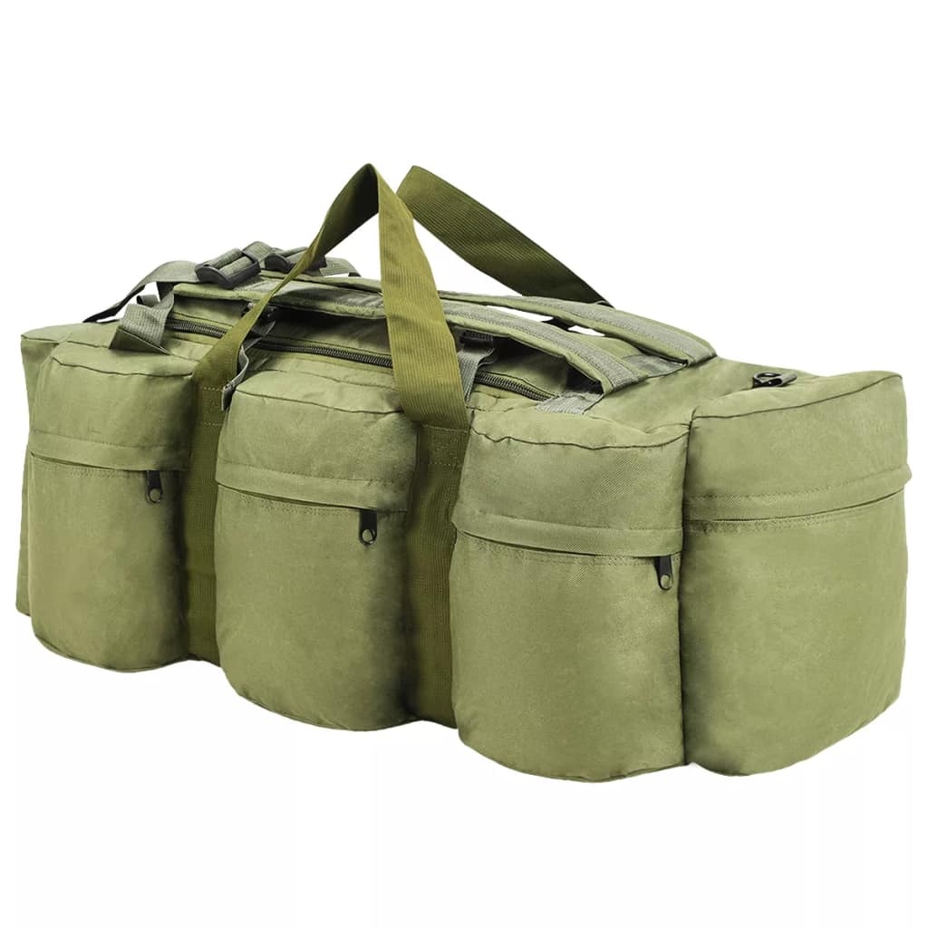 vidaXL Plunjezak 3-in-1 legerstijl 120 L olijfgroen