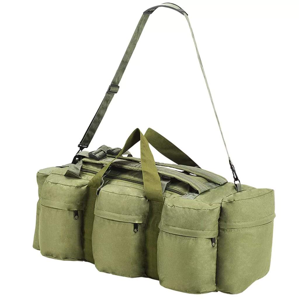 vidaXL Plunjezak 3-in-1 legerstijl 120 L olijfgroen