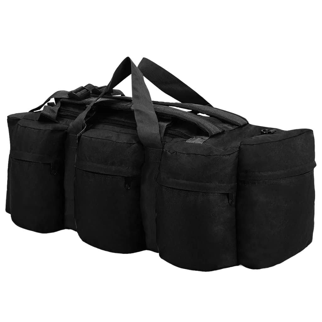 vidaXL Plunjezak 3-in-1 legerstijl 120 L zwart