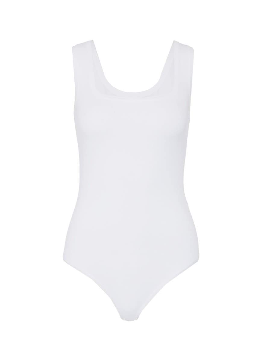 Square neck bodysuit - Azzedine Alaïa - White