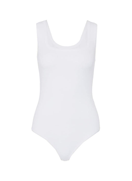 Square neck bodysuit - Azzedine Alaïa - White
