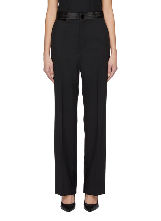 Virgin wool-mohair canvas tuxedo pants - Helmut Lang - Black