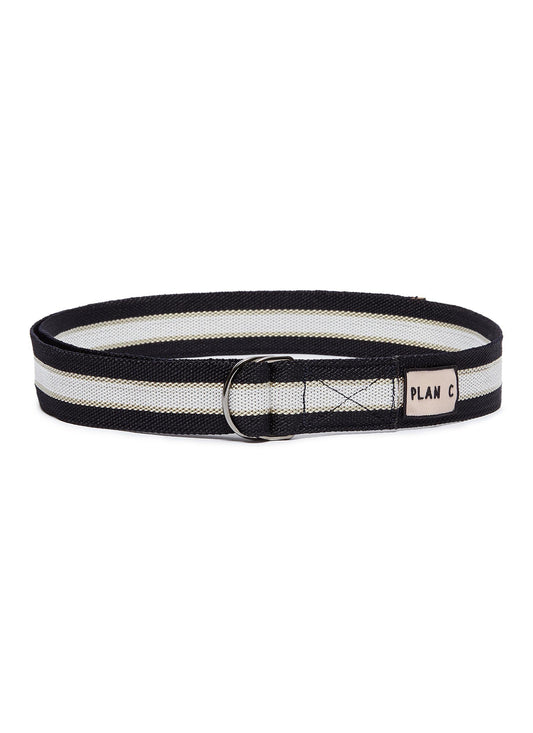 Logo patch stripe D-ring belt - PLAN C - Multi-colour
