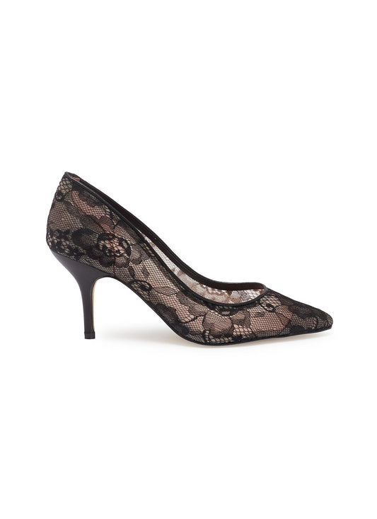 'Sophia' floral guipure lace pumps