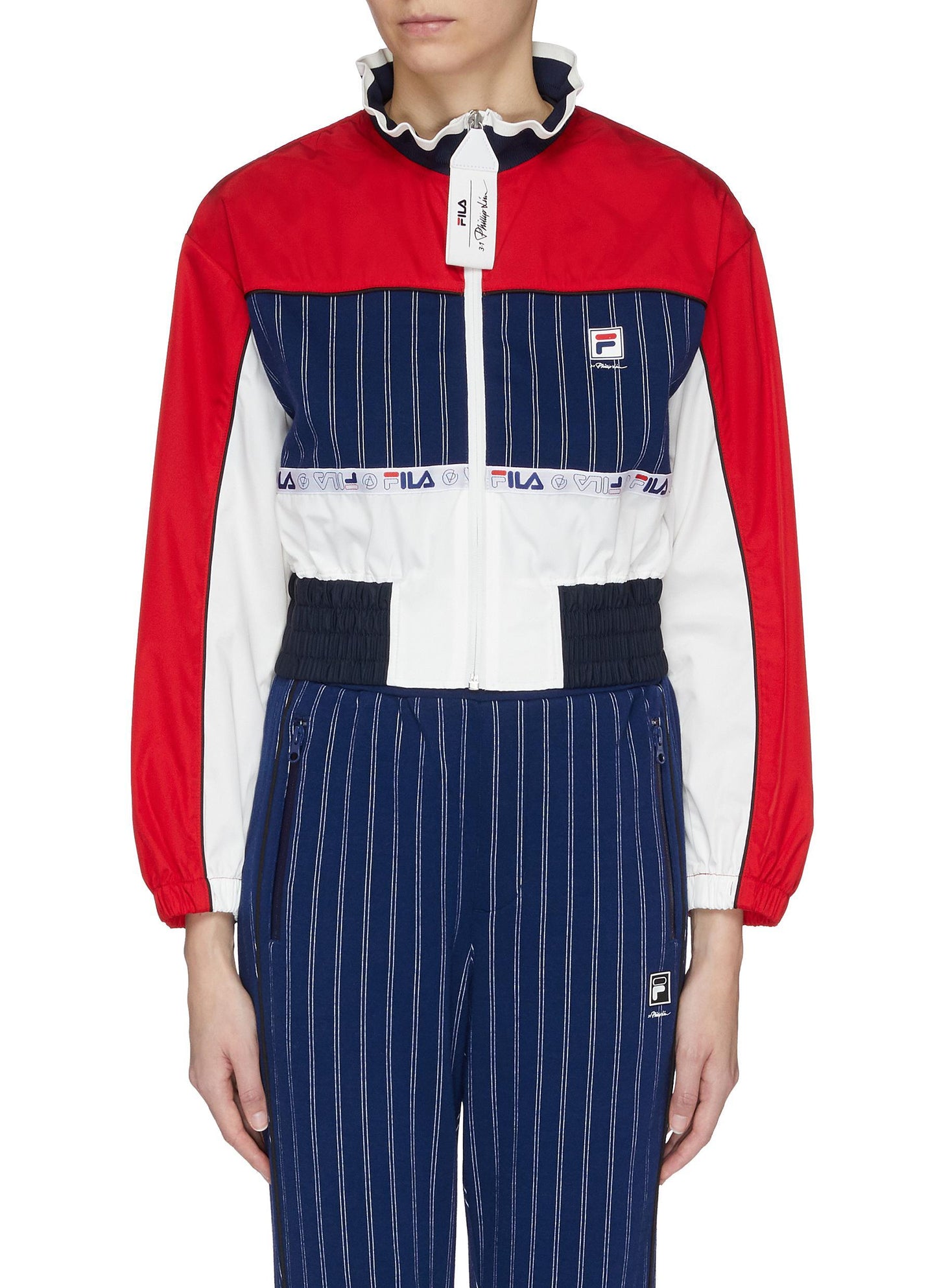 Röyhelökaulus, väriltään rajattu takki - FILA x 3.1 Phillip Lim - Monivärinen