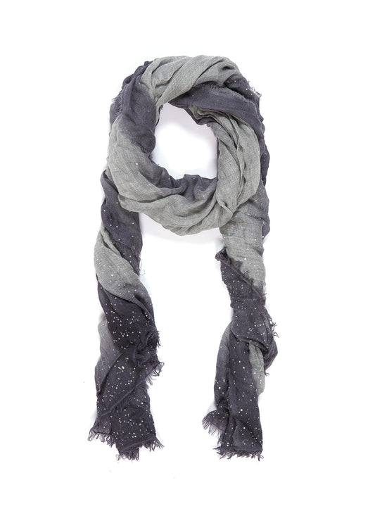 'Valeria' ombré border gauze scarf - Faliero Sarti - Grey