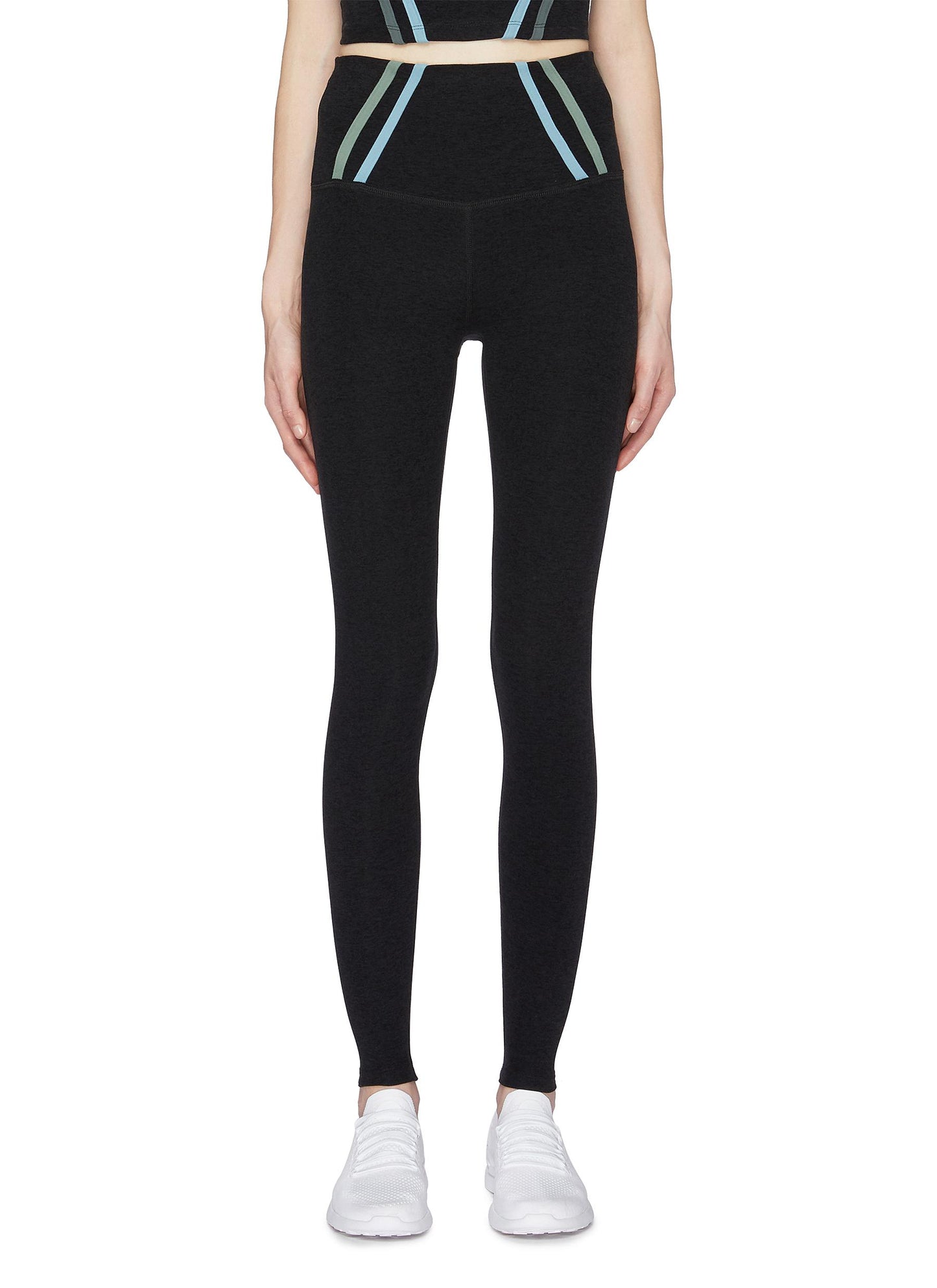 'Stripe Down' performance leggings - Beyond Yoga - Blue