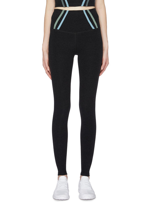 'Stripe Down' performance leggings - Beyond Yoga - Blue