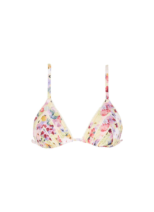 'Tutti Fruitti' floral print Econyl™ string bikini top
