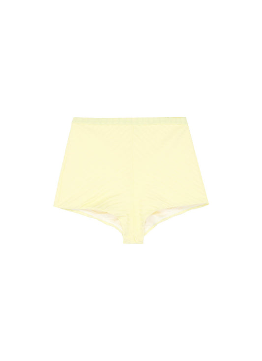 'Banana' chevron rib knit high waist bikini shorts