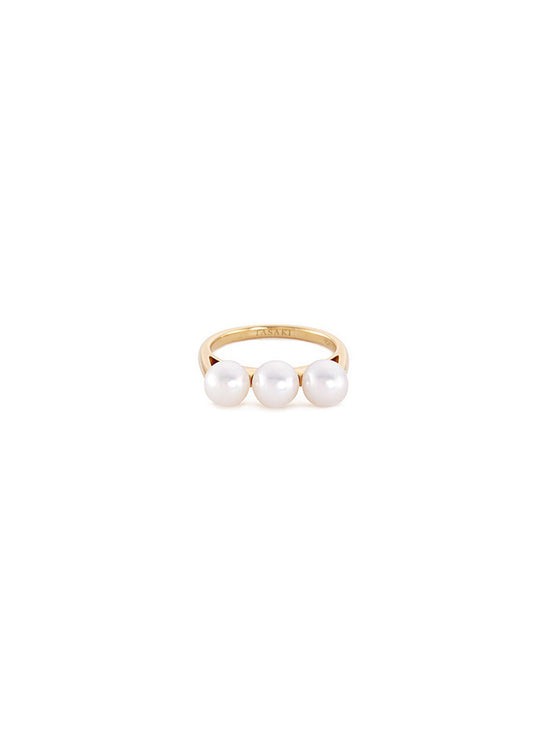 'Balance' akoya pearl 18k yellow gold ring - Tasaki - Metallic