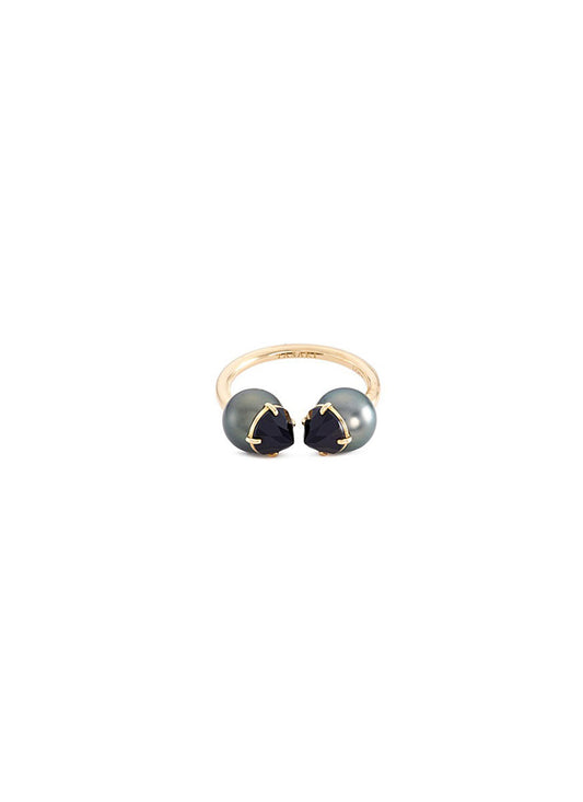 'Refined Rebellion' spinel Tahitian pearl 18k yellow gold ring - Tasaki - Metallic